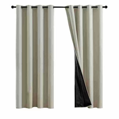 Hoomtree 100% Blackout Curtains for Bedroom, Solid Color Thermal Insulated Window Curtains with Full Black Liner, Noise Reducing Light Blocking Drapes for Home Hotel Living Room