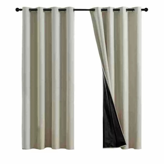 Hoomtree 100% Blackout Curtains for Bedroom, Solid Color Thermal Insulated Window Curtains with Full Black Liner, Noise Reducing Light Blocking Drapes for Home Hotel Living Room