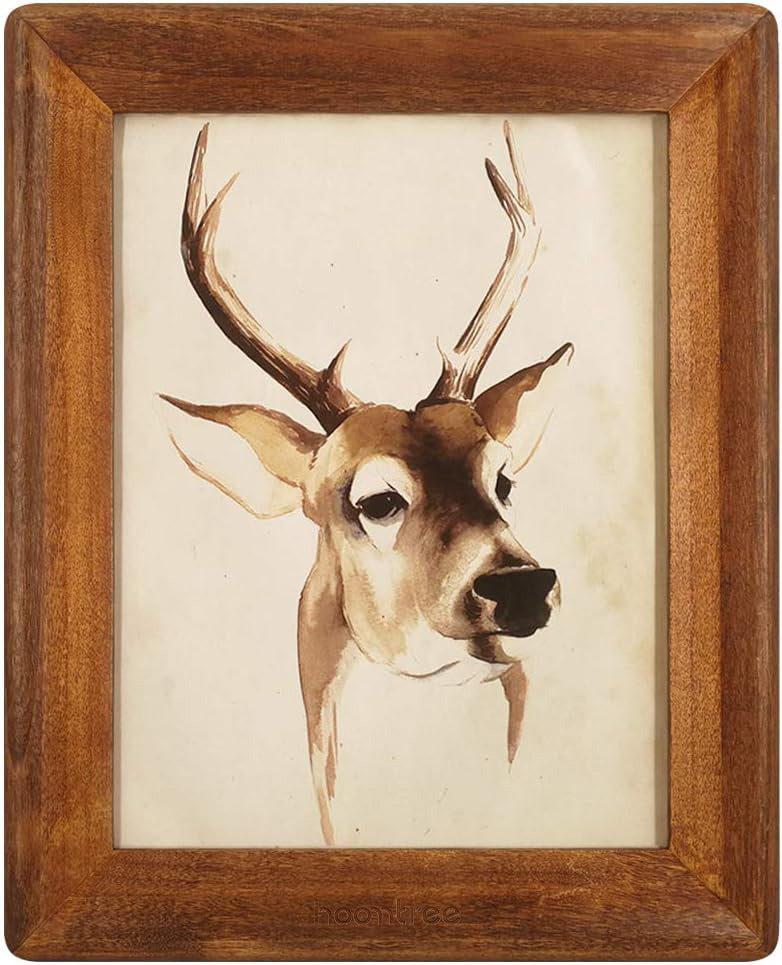 Hoomtree 8x10 Picture Frames, Brown Rustic Wood Frame with Glass Front, Display 10x8 inch Photos for Table Top Display and Wall Mounting