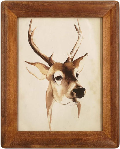 Hoomtree 8x10 Picture Frames, Brown Rustic Wood Frame with Glass Front, Display 10x8 inch Photos for Table Top Display and Wall Mounting
