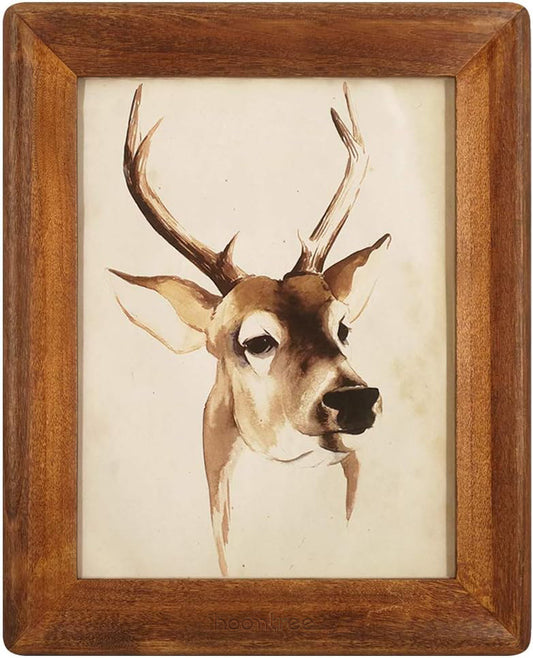 Hoomtree 8x10 Picture Frames, Brown Rustic Wood Frame with Glass Front, Display 10x8 inch Photos for Table Top Display and Wall Mounting