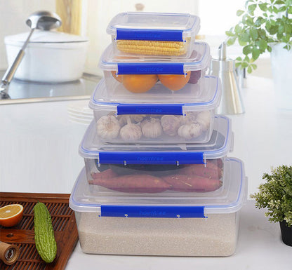 Hoomtree 5 Pack Plastic boxes Portion Control Containers Food Storage with Calorie Labels, 1000ml/1000ml Stackable Snack Containers with Lids for Weight Management, Meal Prep Containers with Label for Women, Men, Bariatric