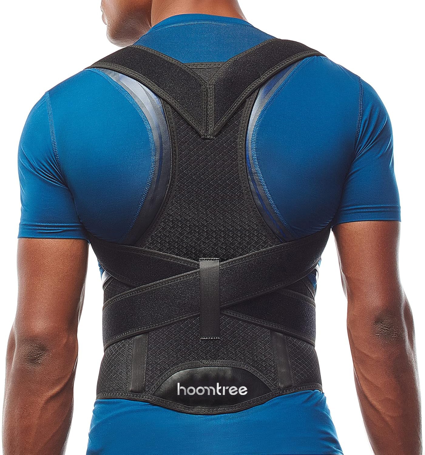 Hoomtree Posture Corrector for Men and Women - Back Brace for Upper and Lower Body Support - Adjustable Straightener with Pain Relief and Muscle Memory (Large)