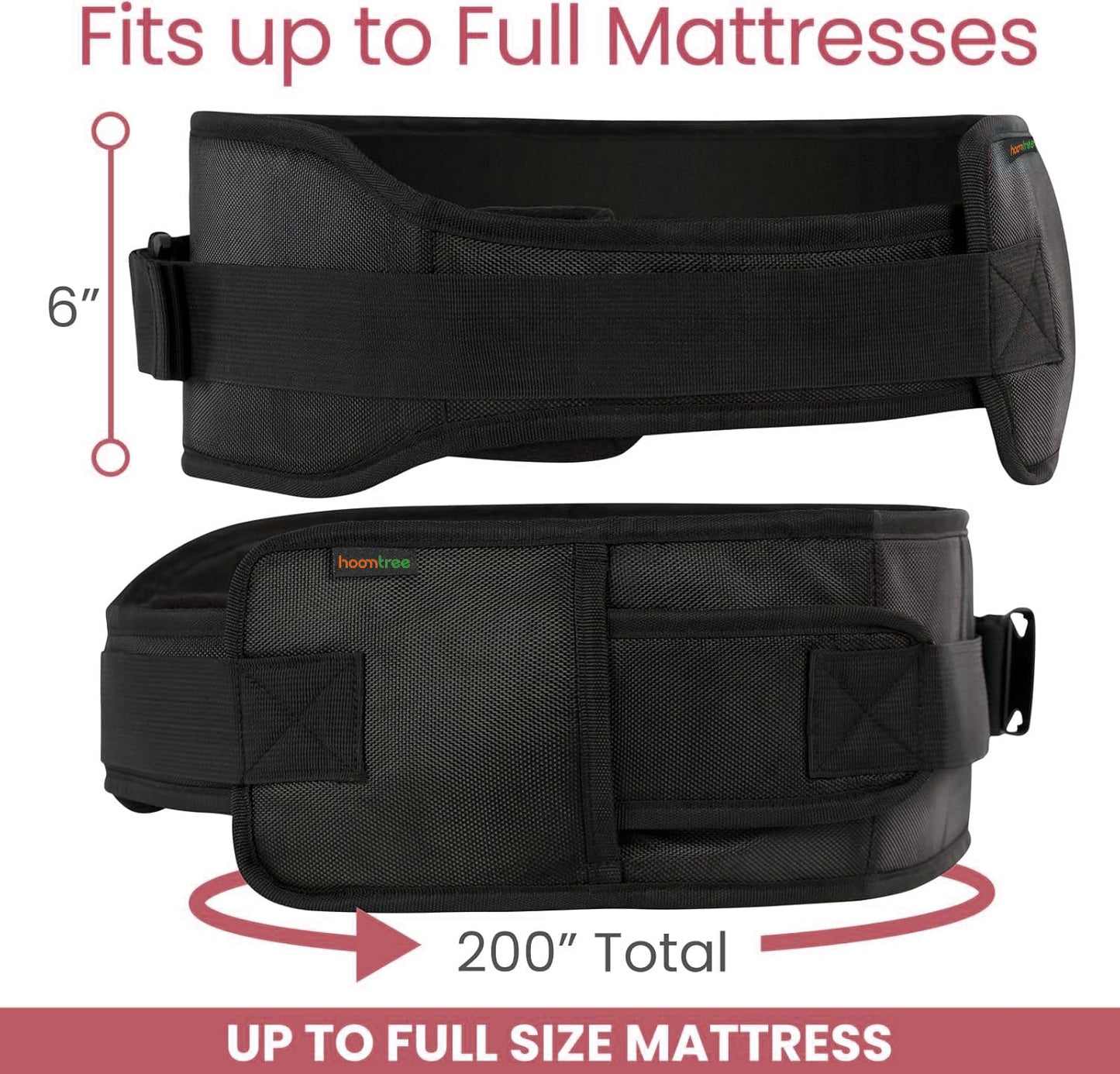 Hoomtree Bed Restraints for Elderly Dementia Patients - Safety Belt for Wheelchair & Bed - Fall Prevention Device for Seniors - Adjustable Strap and Cushioned Waist Belt for Hospital Caregivers