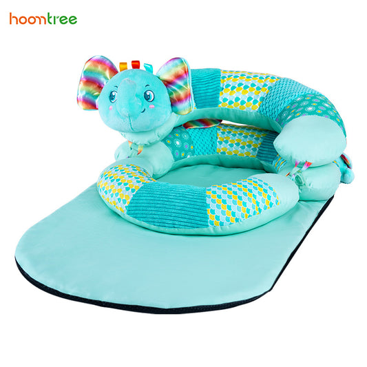 Hoomtree Baby Floor Seat, Adjustable Soft Anti-Fall Infant Lounger with 5-Point Safety Harness and Removable Tray, green