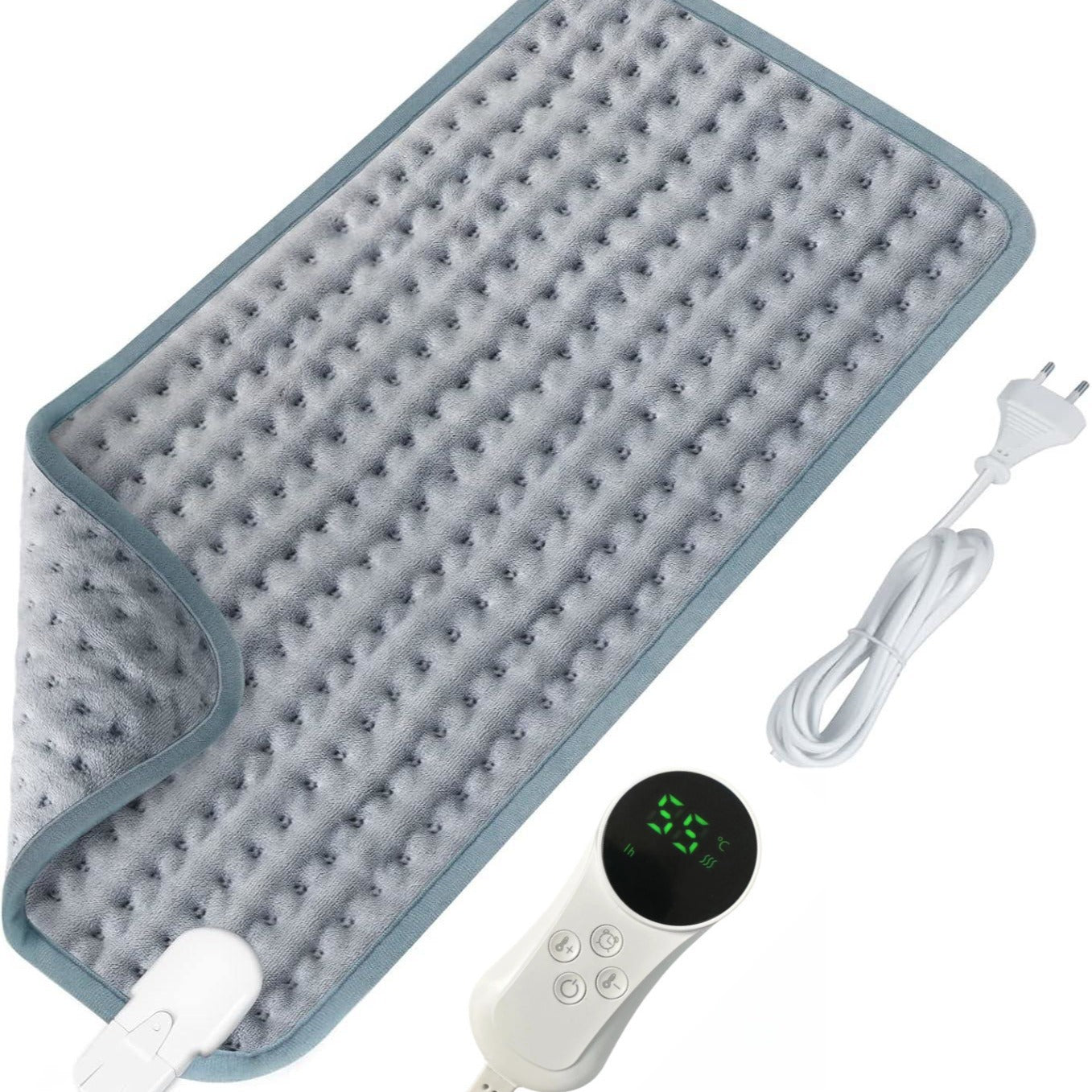 Hoomtree Weighted Heating Pad for Relax and Calm, Velvet-Soft 7 lbs Electric Lap Blanket for Neck Shoulders Back, Washable Warm Weighted Lap Blanket with 4 Heating Levels, 24 x 29 Inches, Grey