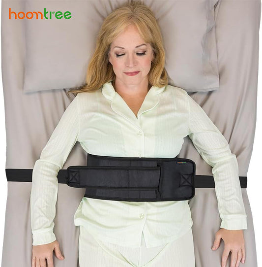Hoomtree Bed Restraints for Elderly Dementia Patients - Safety Belt for Wheelchair & Bed - Fall Prevention Device for Seniors - Adjustable Strap and Cushioned Waist Belt for Hospital Caregivers