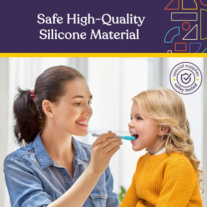 Hoomtree Buzz Buddy Oral Motor Stimulation kit with 6 Soft Textured Interchangeable Heads, Calm Sensory Needs, Support Speech, and Stimulate Self Feeding, Gentle Vibrations (Grey)