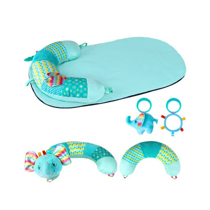 Hoomtree Baby Floor Seat, Adjustable Soft Anti-Fall Infant Lounger with 5-Point Safety Harness and Removable Tray, green