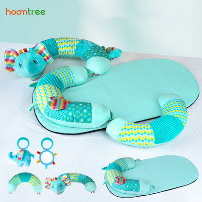 Hoomtree Baby Floor Seat, Adjustable Soft Anti-Fall Infant Lounger with 5-Point Safety Harness and Removable Tray, green