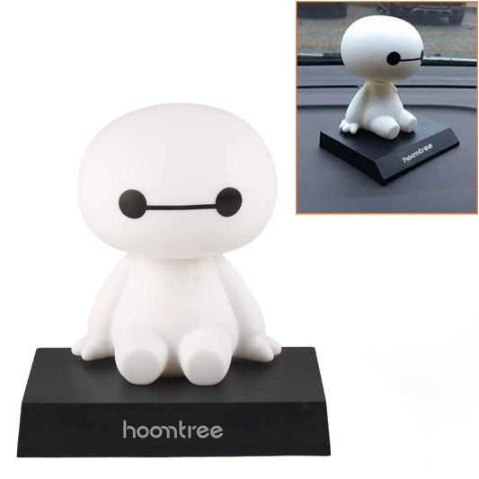 HOOMTREE Plastic art ornaments, Cute Cartoon Baymax Shaking Head Car Dashboard Ornament, Detachable Base Plastic Figure Statue, Mini Cartoon Art Decor Figurine for Auto Interior Home Desk Decor