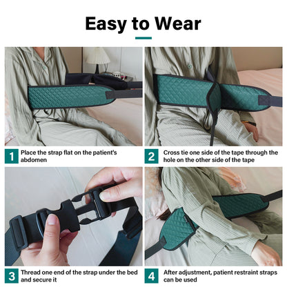 Hoomtree Bed Restraints for Elderly Dementia Patients - Safety Belt for Wheelchair & Bed - Fall Prevention Device for Seniors - Adjustable Strap and Cushioned Waist Belt for Hospital Caregivers