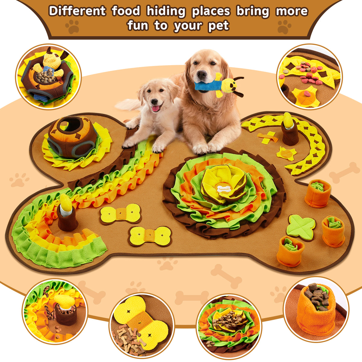 Snuffle Mat for Large Dogs, Sniff Mat for Dogs Pet Nosework Feeding Mat Interactive Feed Game
