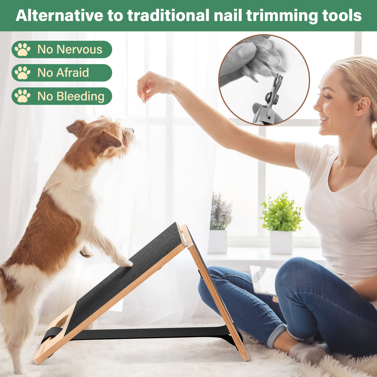 Scratch Square for Dogs Scratch Pad for Nails -2 Usage Mode Adjustable Fear Free Nail Care Alternative to Dog Nail Clippers